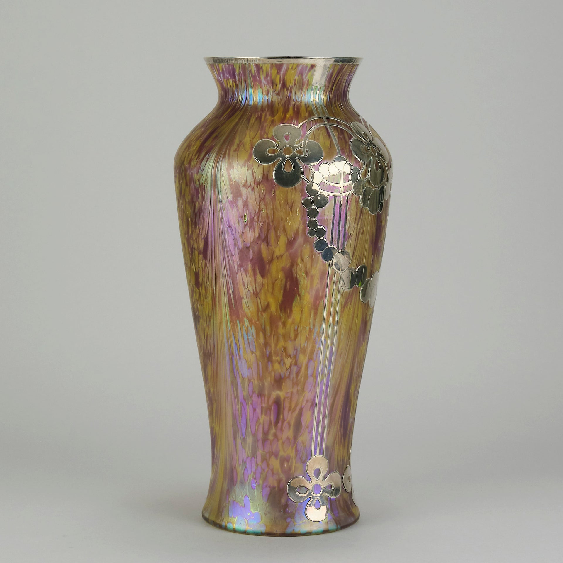 "Silvered Vase" By Kralik Glass - Hickmet Fine Arts 
