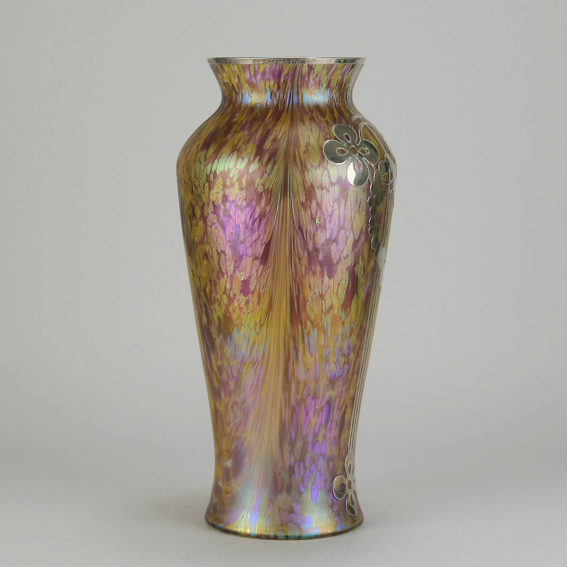 "Silvered Vase" By Kralik Glass - Hickmet Fine Arts 