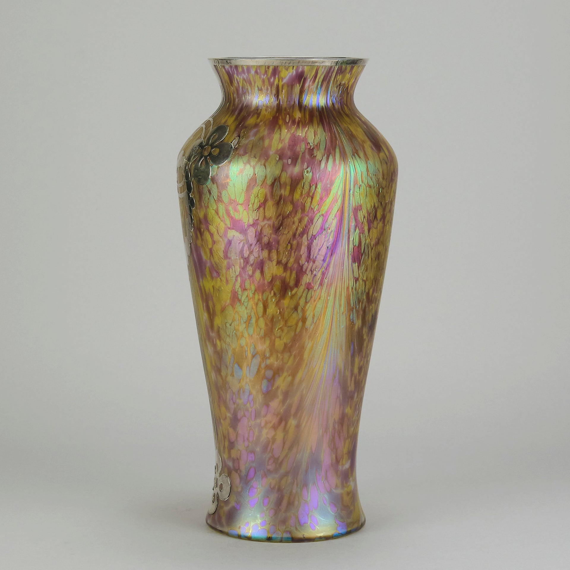 "Silvered Vase" By Kralik Glass - Hickmet Fine Arts 