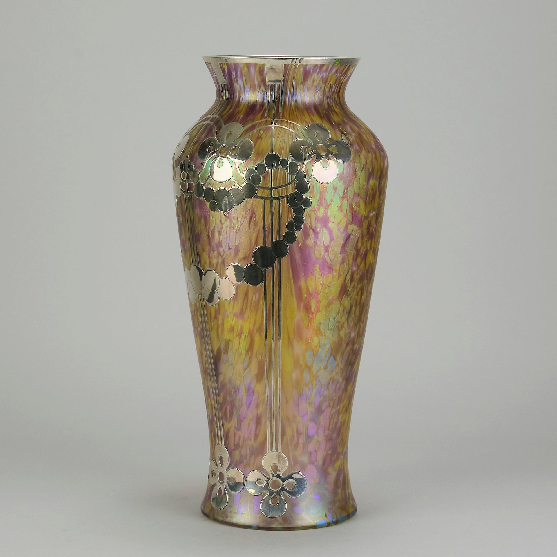 "Silvered Vase" By Kralik Glass - Hickmet Fine Arts 