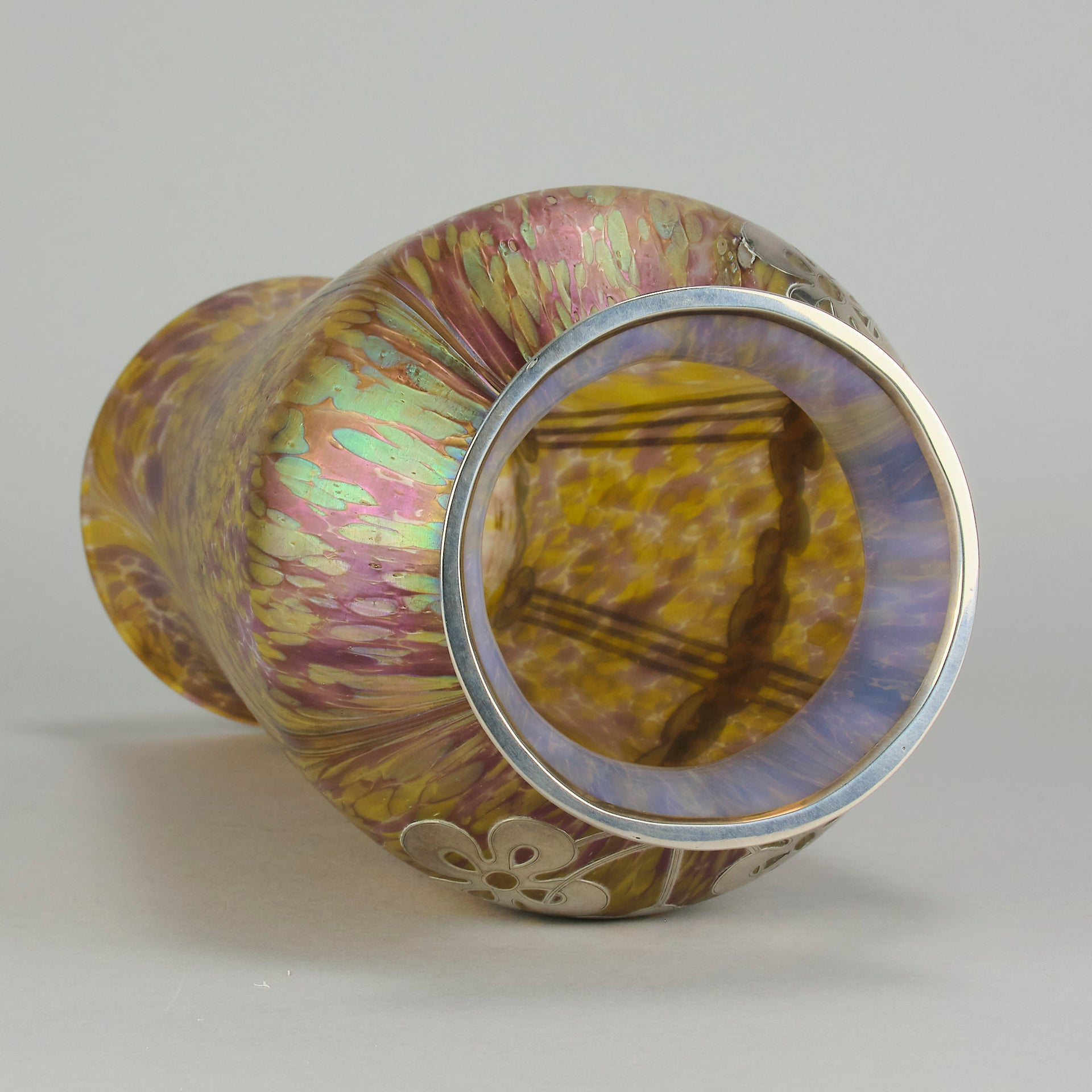 "Silvered Vase" By Kralik Glass - Hickmet Fine Arts 