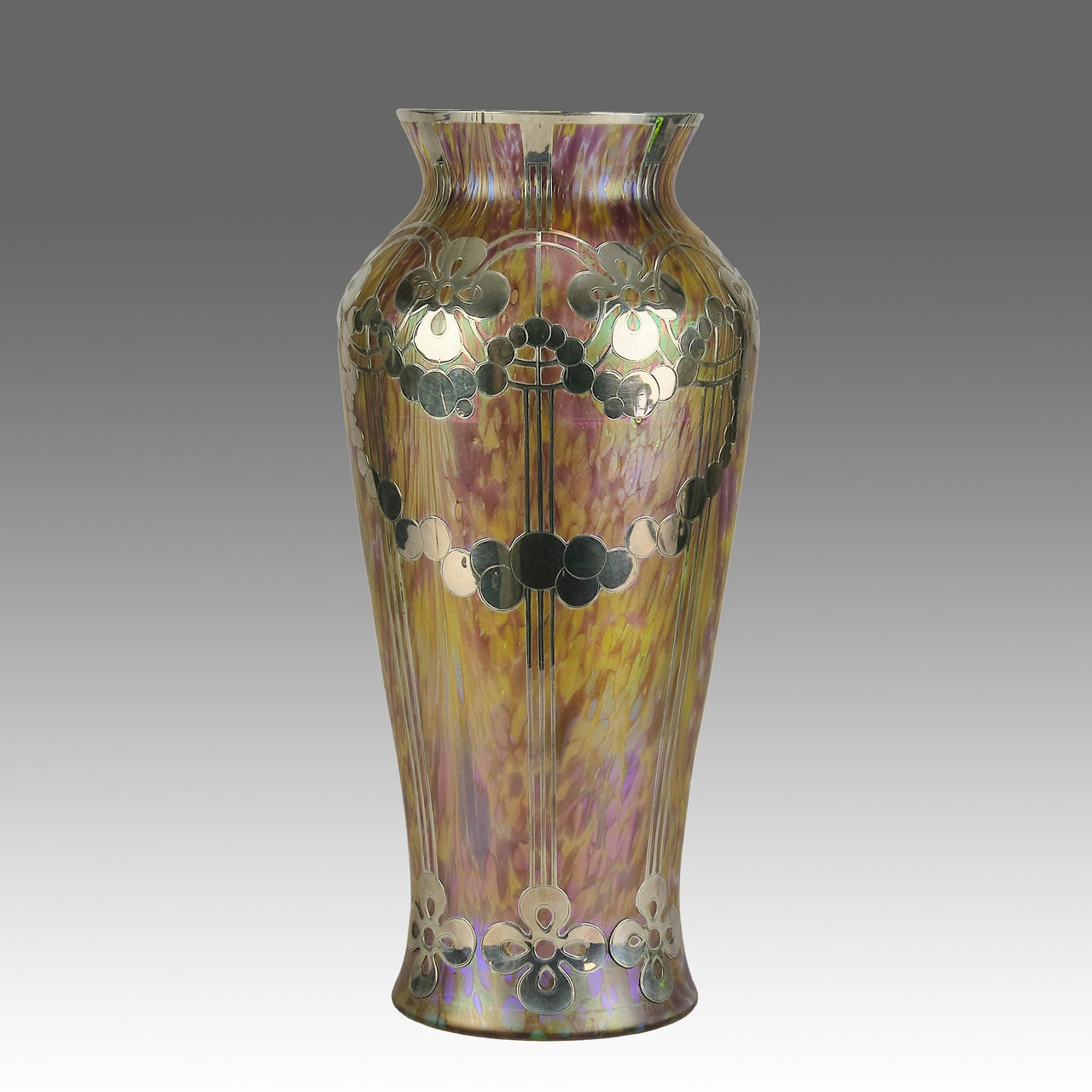 "Silvered Vase" By Kralik Glass - Hickmet Fine Arts 
