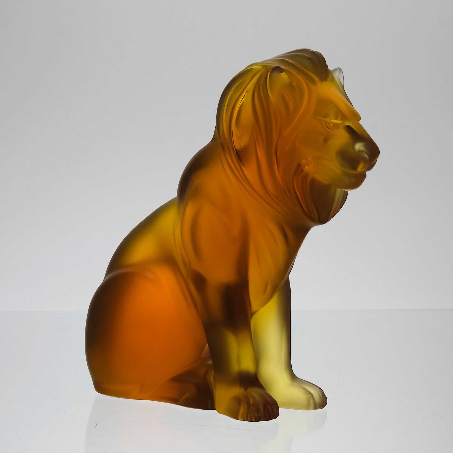 Lalique amber Bamara Lion