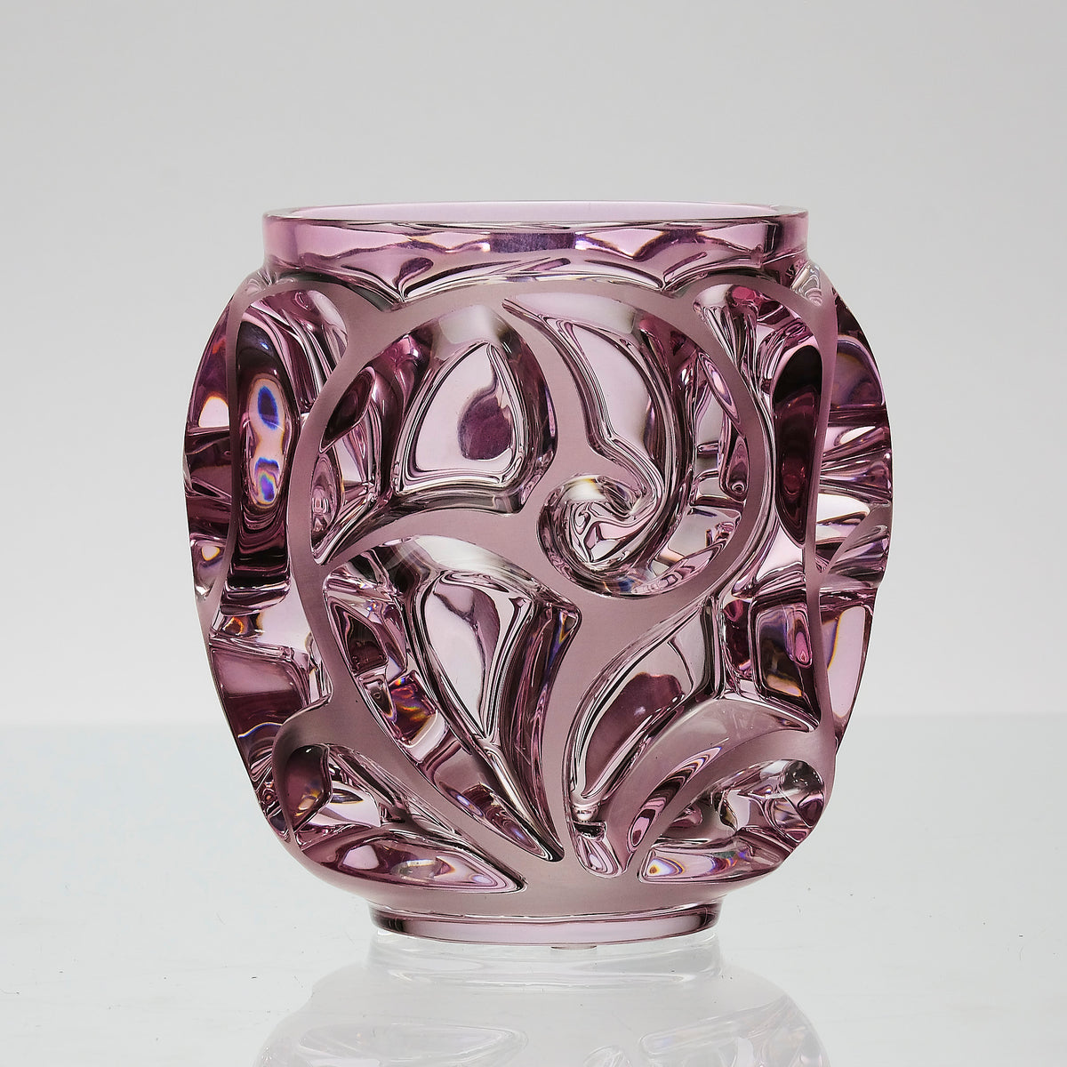 Lalique Pink Tourbillons Vase