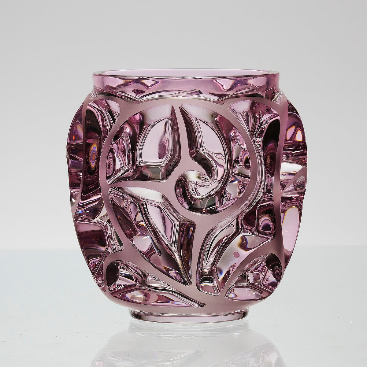 Lalique Pink Tourbillons Vase