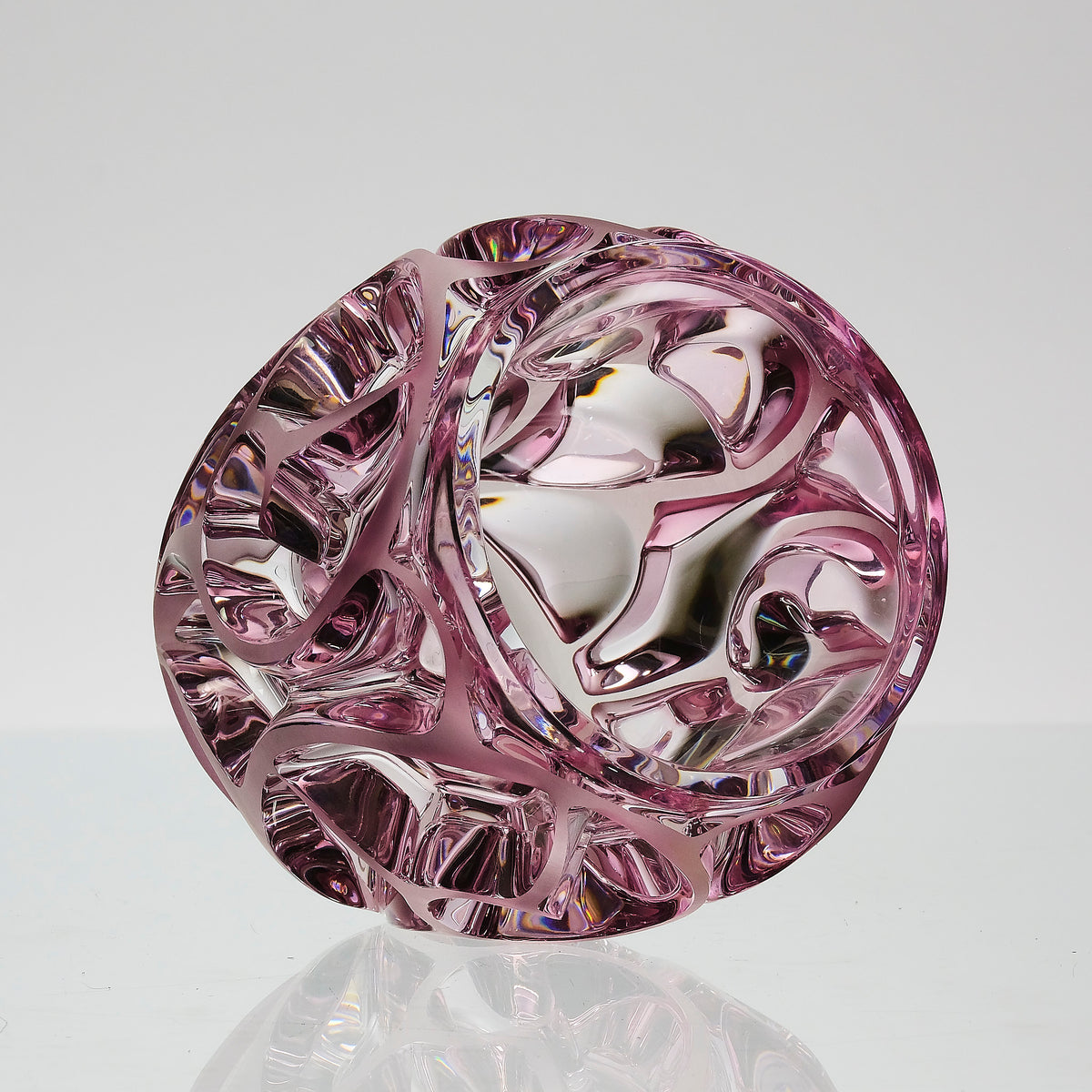 Lalique Pink Tourbillons Vase