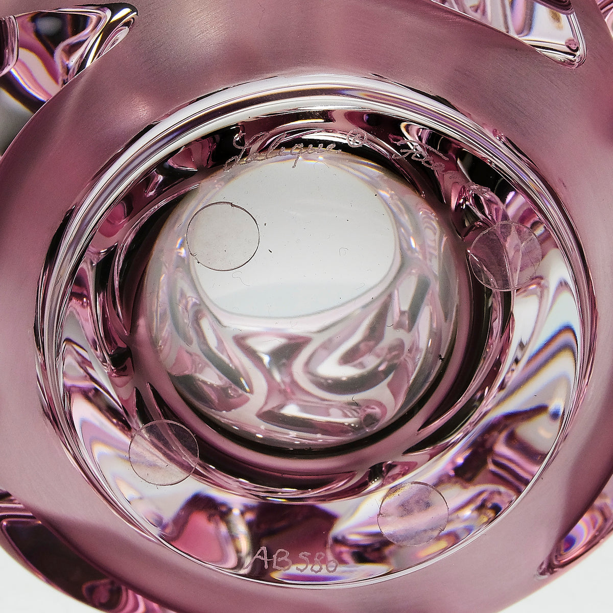 Lalique Pink Tourbillons Vase