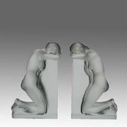 Lalique Bookends - Lalique Glass Reverie Bookends - Hickmet Fine Arts 