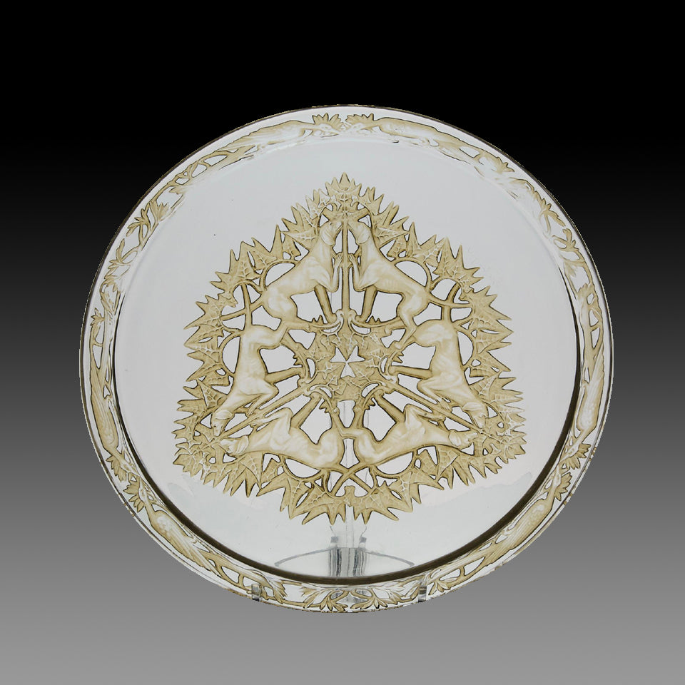Lalique Chasse Chiens - Art Deco Plate - Hickmet Fine Arts