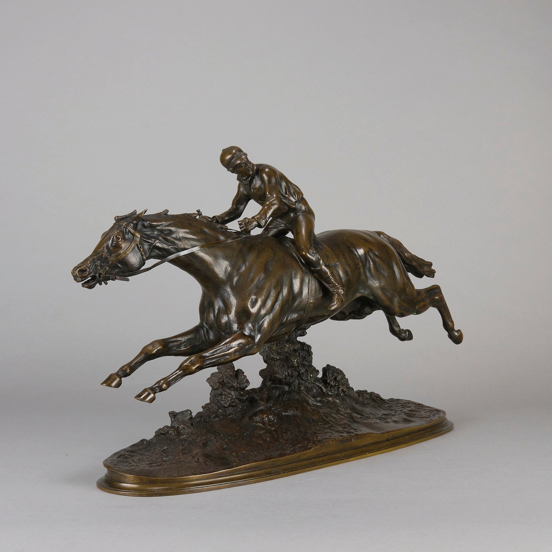 Pierre Lenordez Bronze - Steeplechaser - Hickmet Fine Arts 