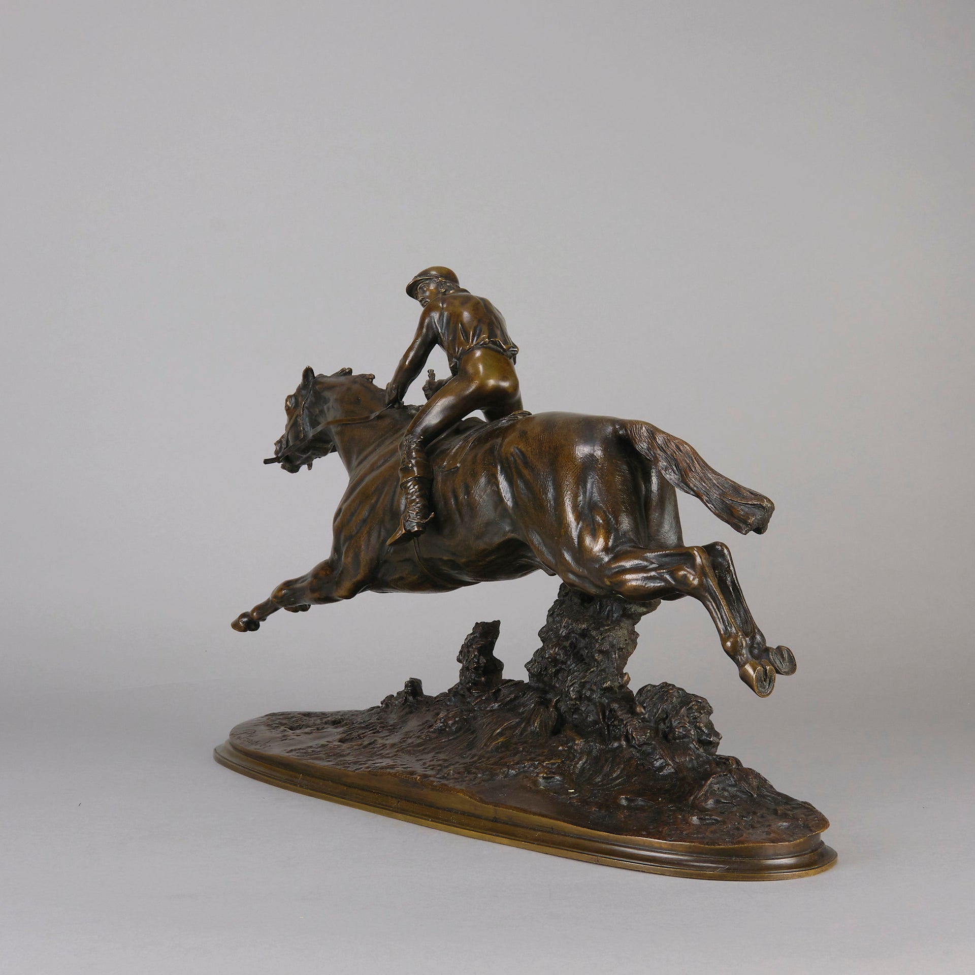 Pierre Lenordez Bronze - Steeplechaser - Hickmet Fine Arts 