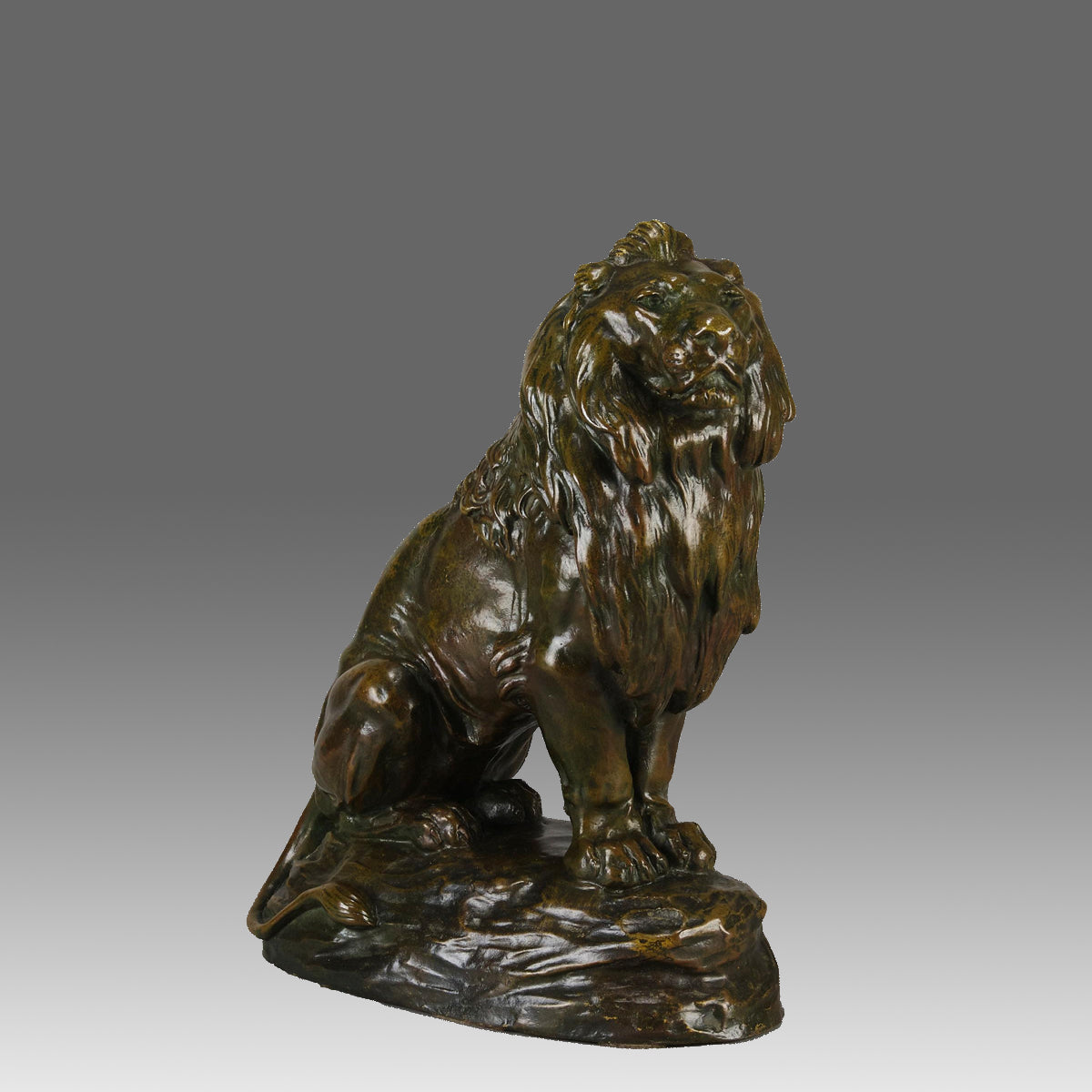 Clovis Masson Lion Assis - Animaliers Bronze - Hickmet Fine Arts