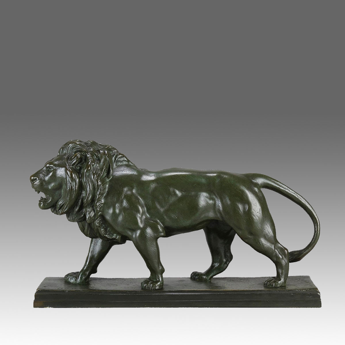 Barye Lion  - Antoine L Bayre 'Lion Qui Marche' - Hickmet Fine Arts