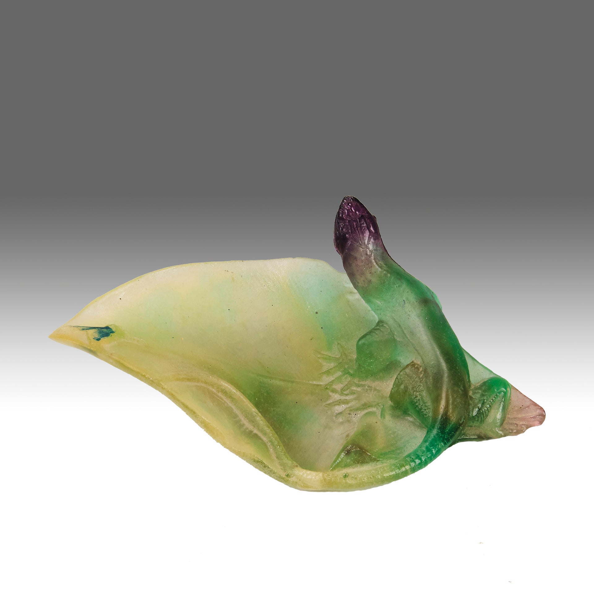 Daum pate de verre Lizard Tray