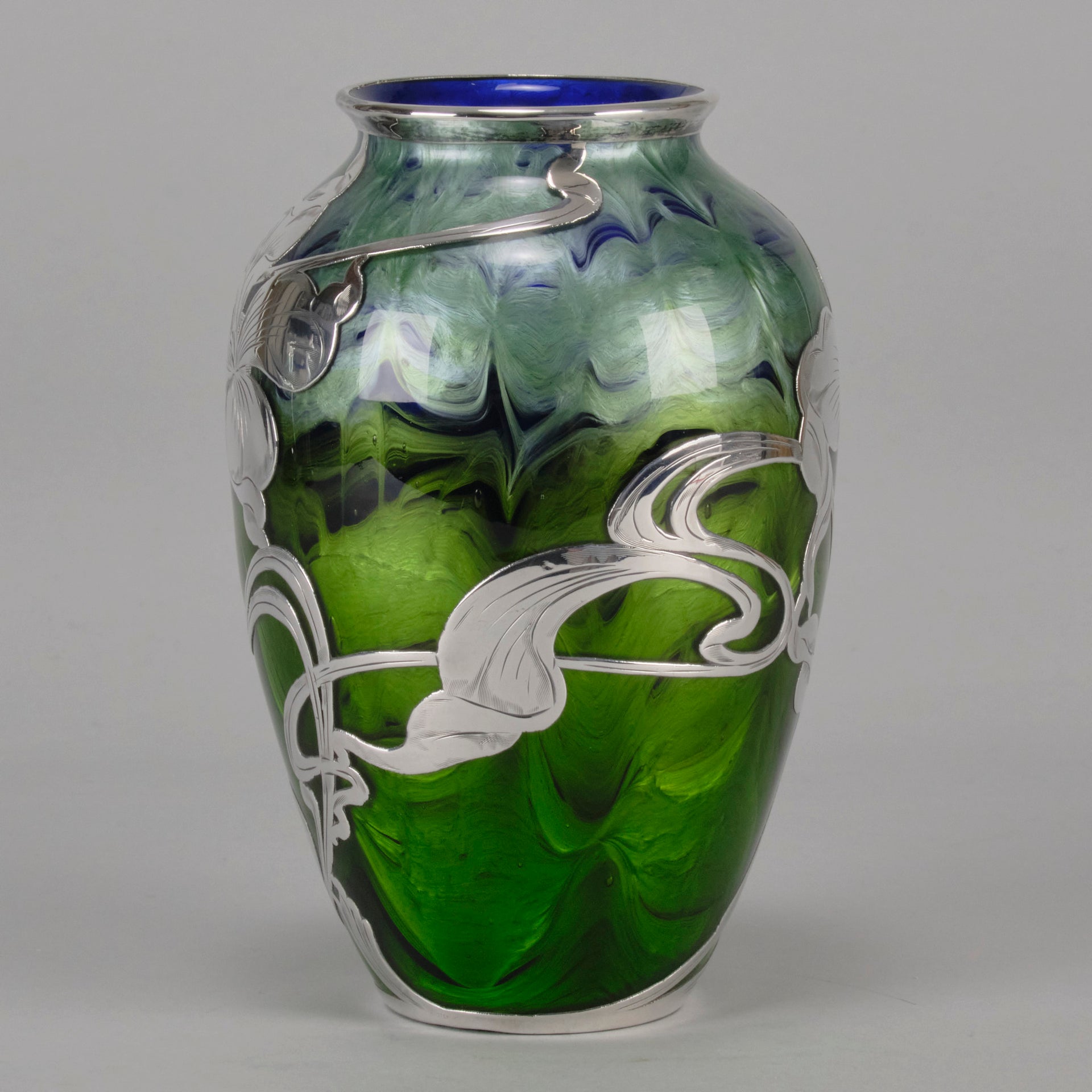 Art Nouveau Silvered Loetz Vase - Art Nouveau Glass - Hickmet Fine Arts 