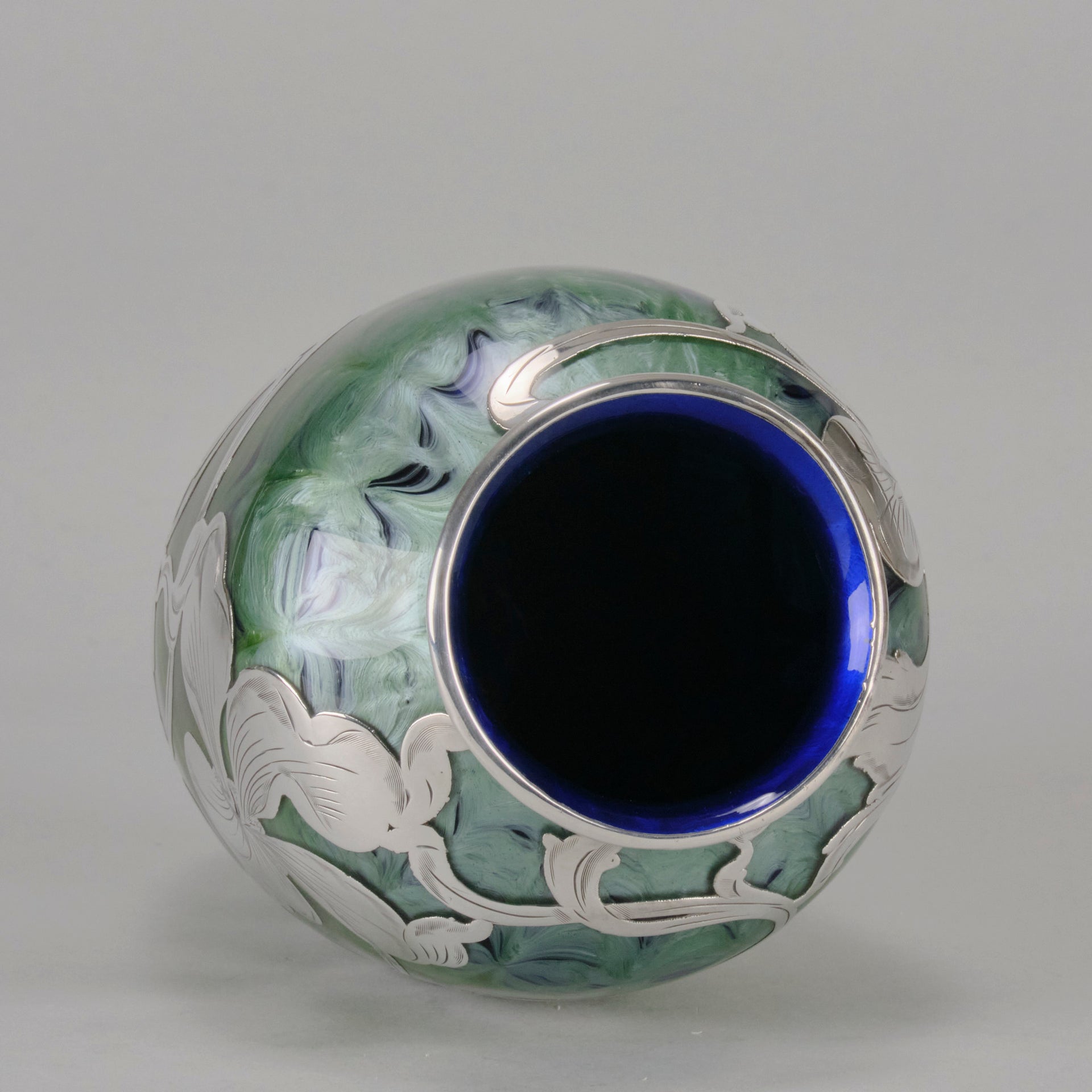 Art Nouveau Silvered Loetz Vase - Art Nouveau Glass - Hickmet Fine Arts 