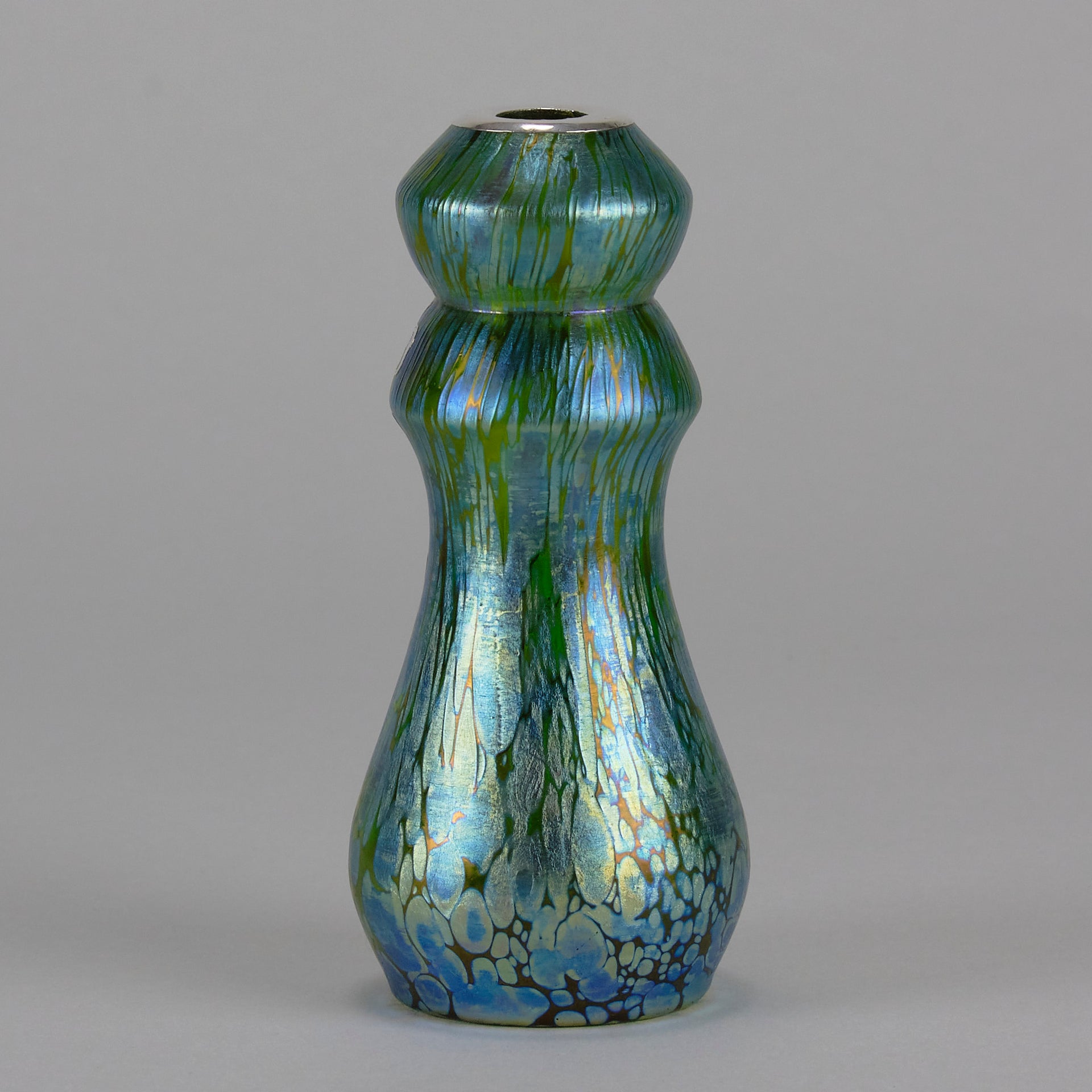 Loetz Silvered overlay Vase - Art Nouveau Glass - Hickmet Fine Arts 