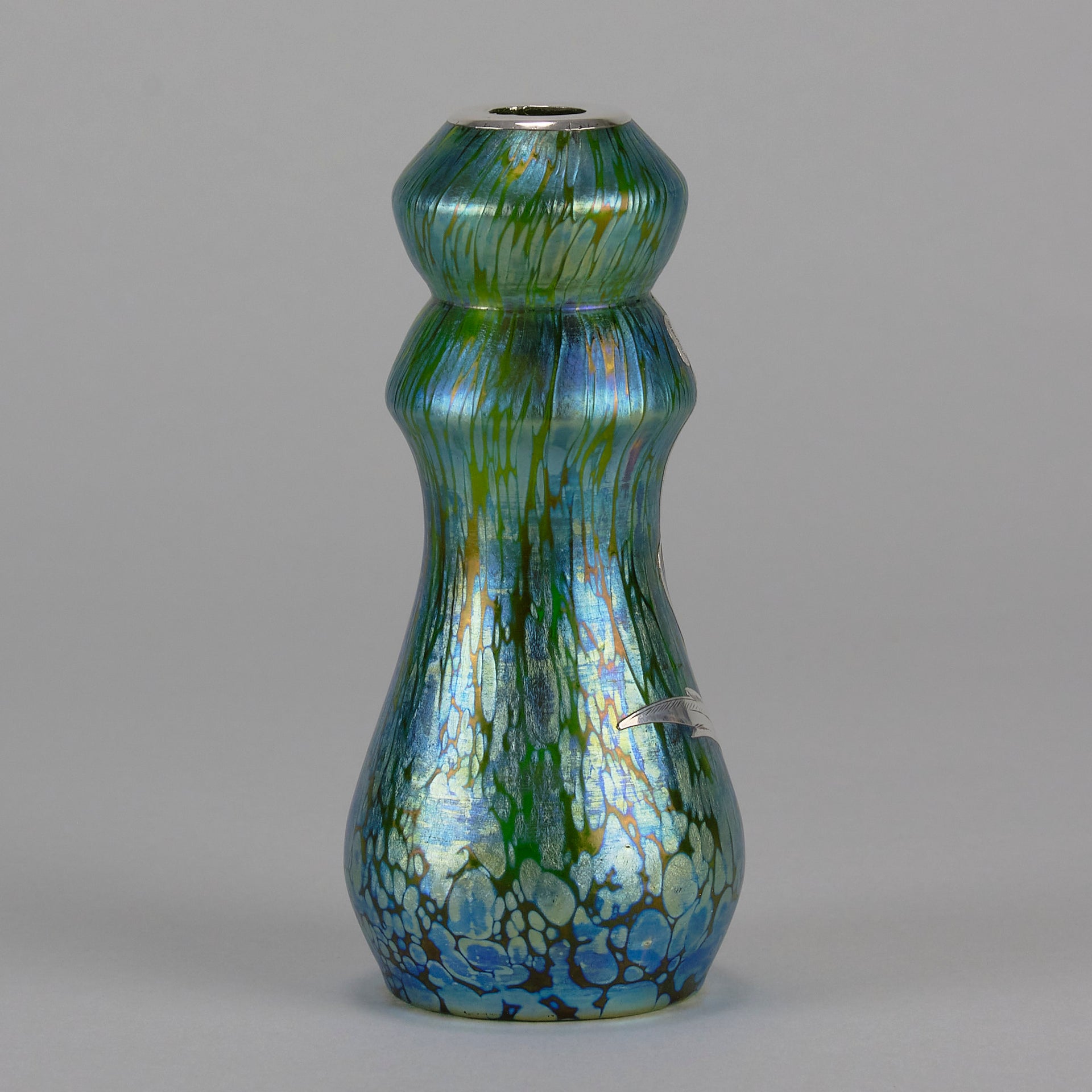 Loetz Silvered overlay Vase - Art Nouveau Glass - Hickmet Fine Arts 