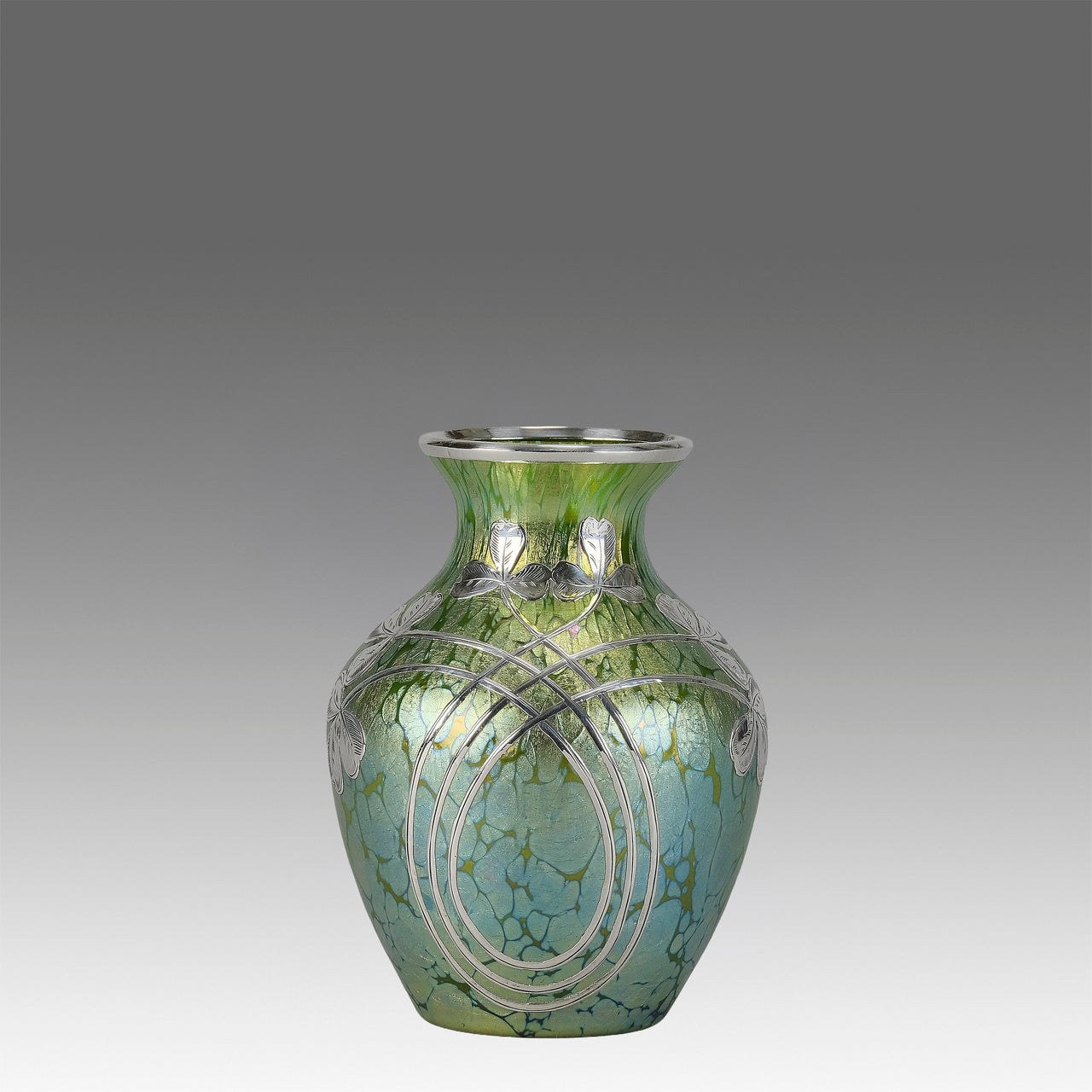 "Green Papillon Silvered Vase" by Loetz Witwe
