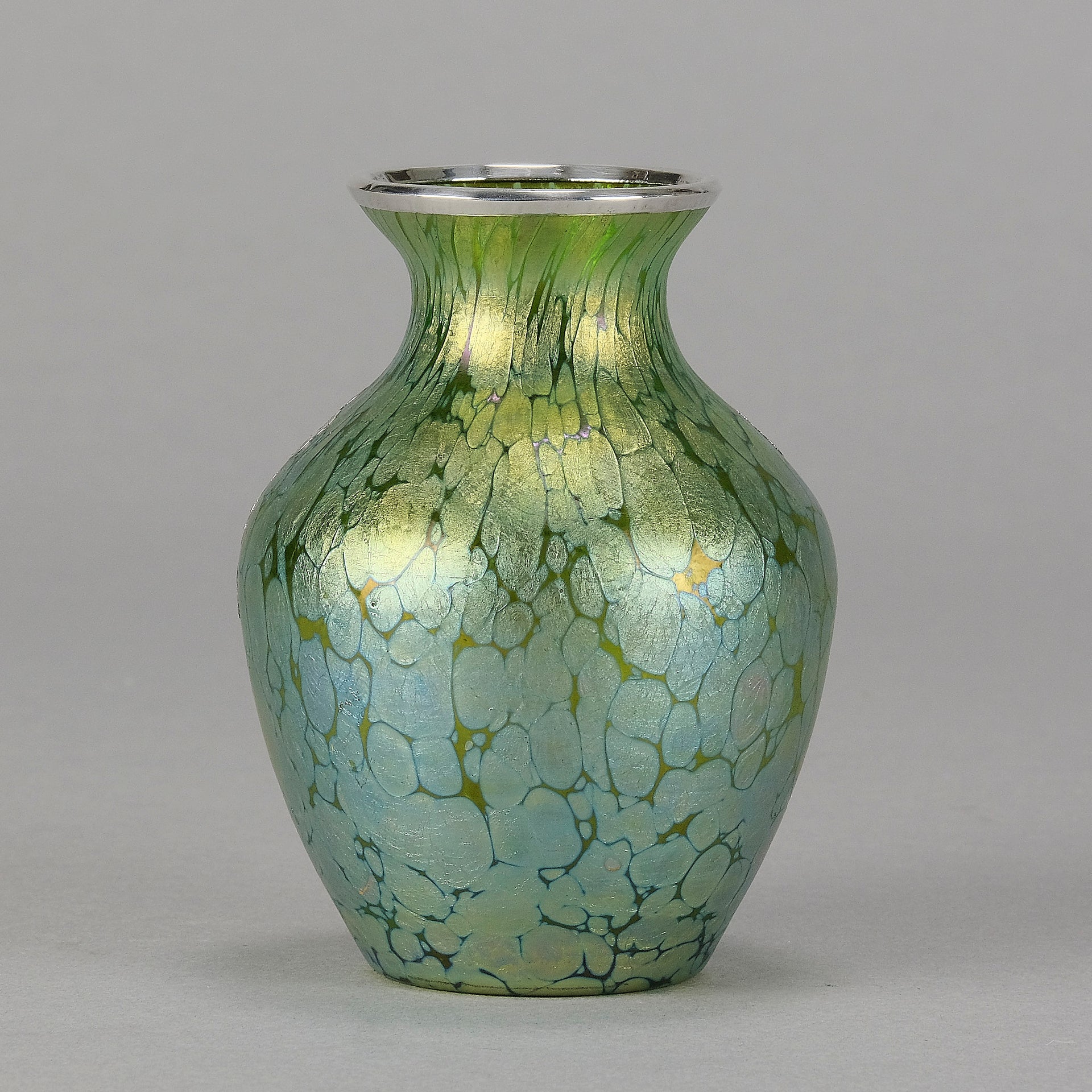 Loetz Green Papillon Vase - Art Nouveau - Hickmet Fine Arts 