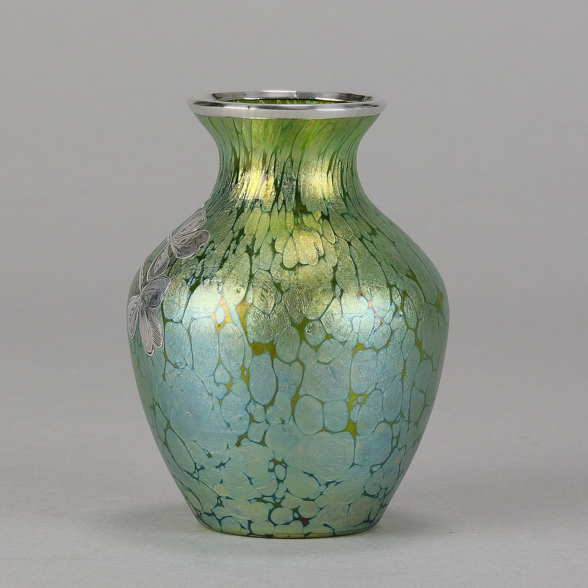 Loetz Green Papillon Vase - Art Nouveau - Hickmet Fine Arts 