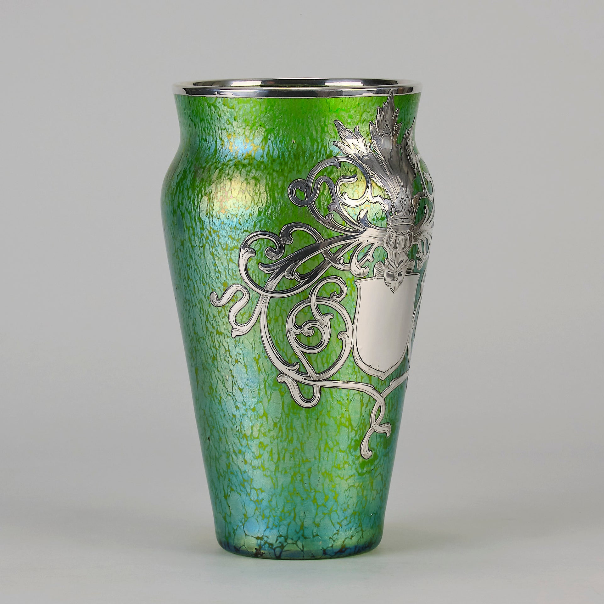Loetz Papillon SIlver Overlaid vase