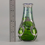 Iridescent Blue Silvered Loetz Vase - Art Nouveau Glass - Hickmet Fine Arts 