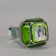 Iridescent Blue Silvered Loetz Vase - Art Nouveau Glass - Hickmet Fine Arts 