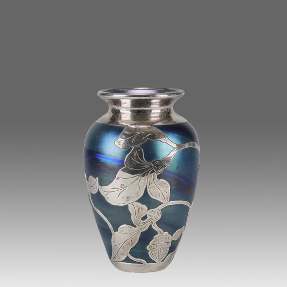 "Iridescent Blue Silvered Vase" by Loetz Witwe
