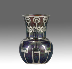 Silvered Loetz Vase - Art Nouveau Glass - Hickmet Fine Arts 