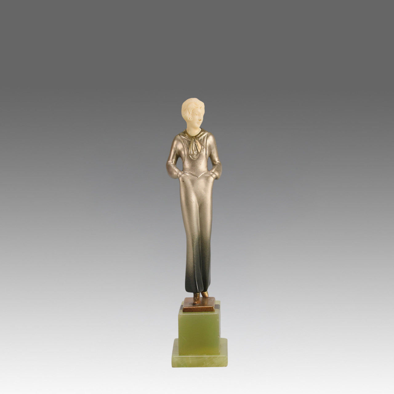 Lorenzl Trouser Girl - Art Deco Bronze Figure - Hickmet Fine Arts