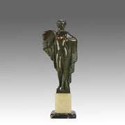 Josef Lorenzl Cloaked Lady - Art Deco Bronze - Hickmet Fine Arts