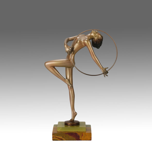 Josef Lorenzl Hoop Dancer - Art Deco Bronze - Hickmet Fine Arts