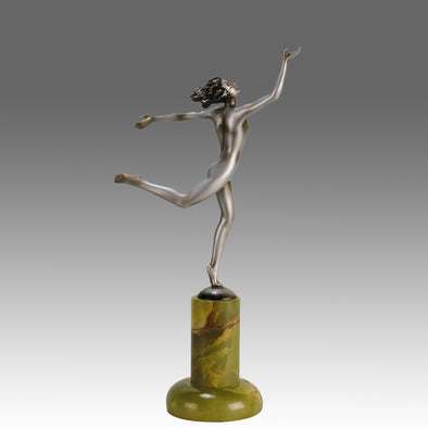 Josef Lorenzl Running Girl - Art Deco Bronze - Hickmet Fine Arts