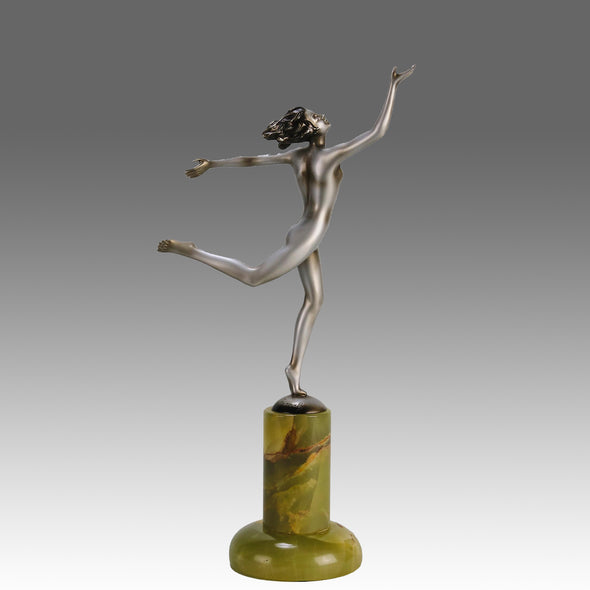 Josef Lorenzl Running Girl - Art Deco Bronze - Hickmet Fine Arts