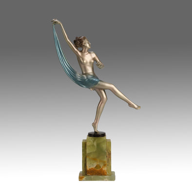 Josef Lorenzl Scarf Dancer - Art Deco Bronze - Hickmet Fine Arts