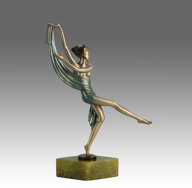 Josef Lorenzl Scarf Dancer - Art Deco Bronze - Hickmet Fine Arts