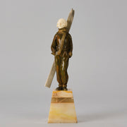 Sosson Bronze Skier - Art Deco Sculpture - Hickmet Fine Arts 
