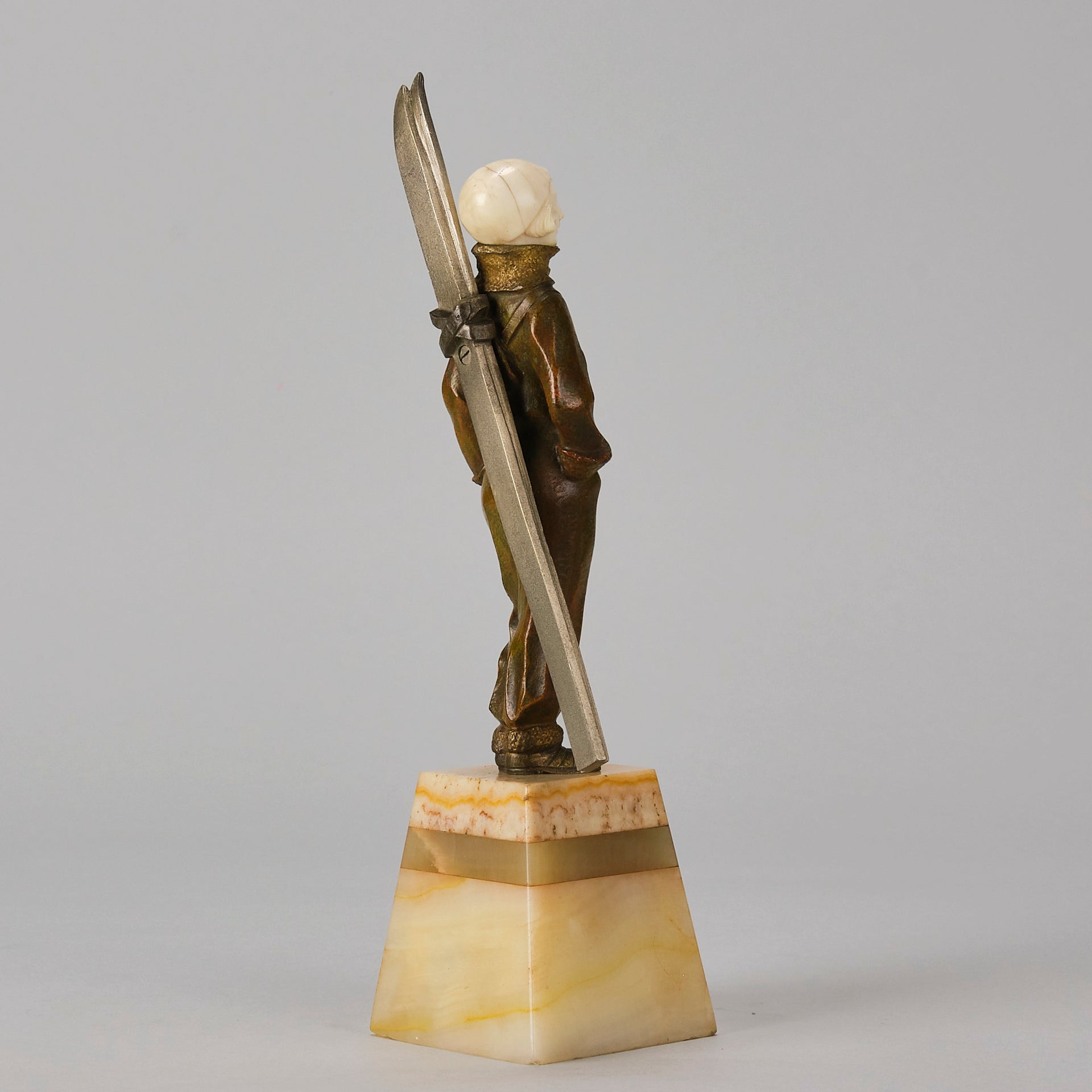 Sosson Bronze Skier - Art Deco Sculpture - Hickmet Fine Arts 