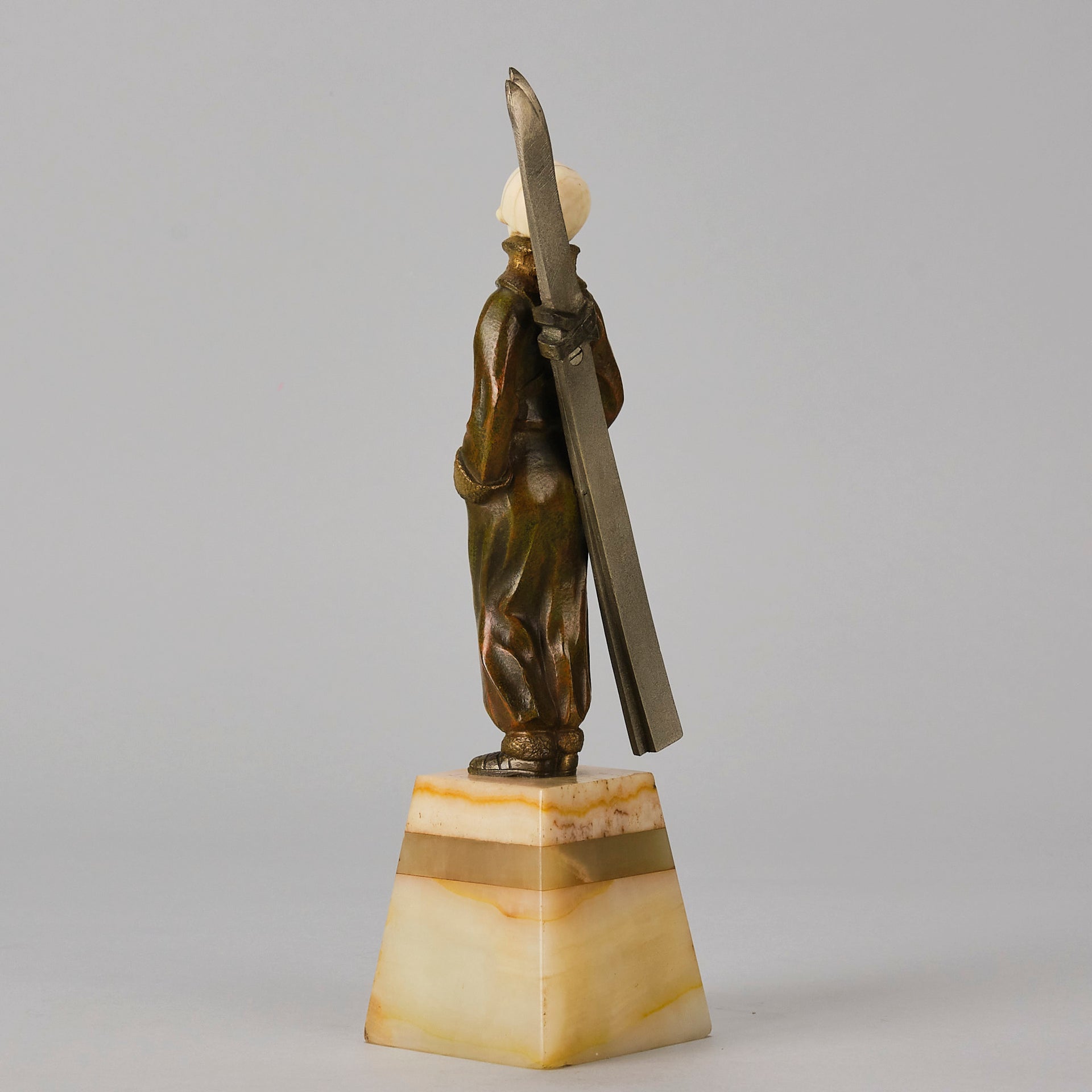 Sosson Bronze Skier - Art Deco Sculpture - Hickmet Fine Arts 