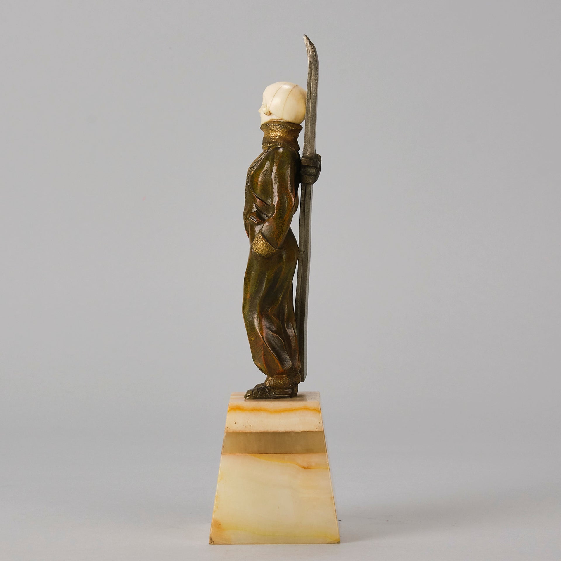 Sosson Bronze Skier - Art Deco Sculpture - Hickmet Fine Arts 