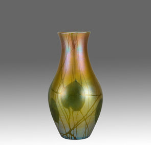 Tiffany Glass - "Leaf & Vine Vase" - Hickmet Fine Arts