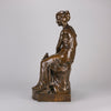 Maurice Bouval Bronze - Femma Avec Oiseaux - Hickmet Fine Arts