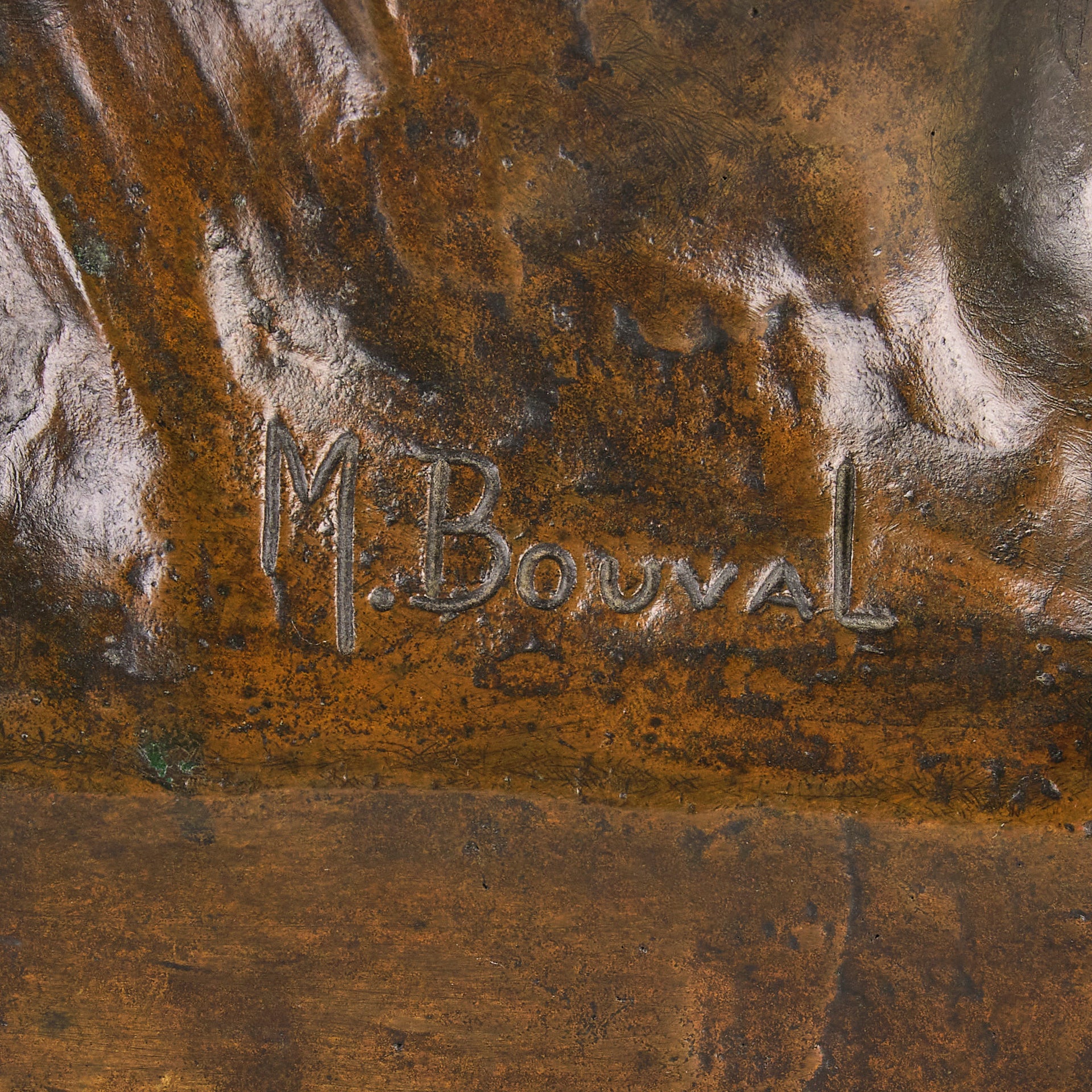 Maurice Bouval Bronze - Femma Avec Oiseaux - Hickmet Fine Arts