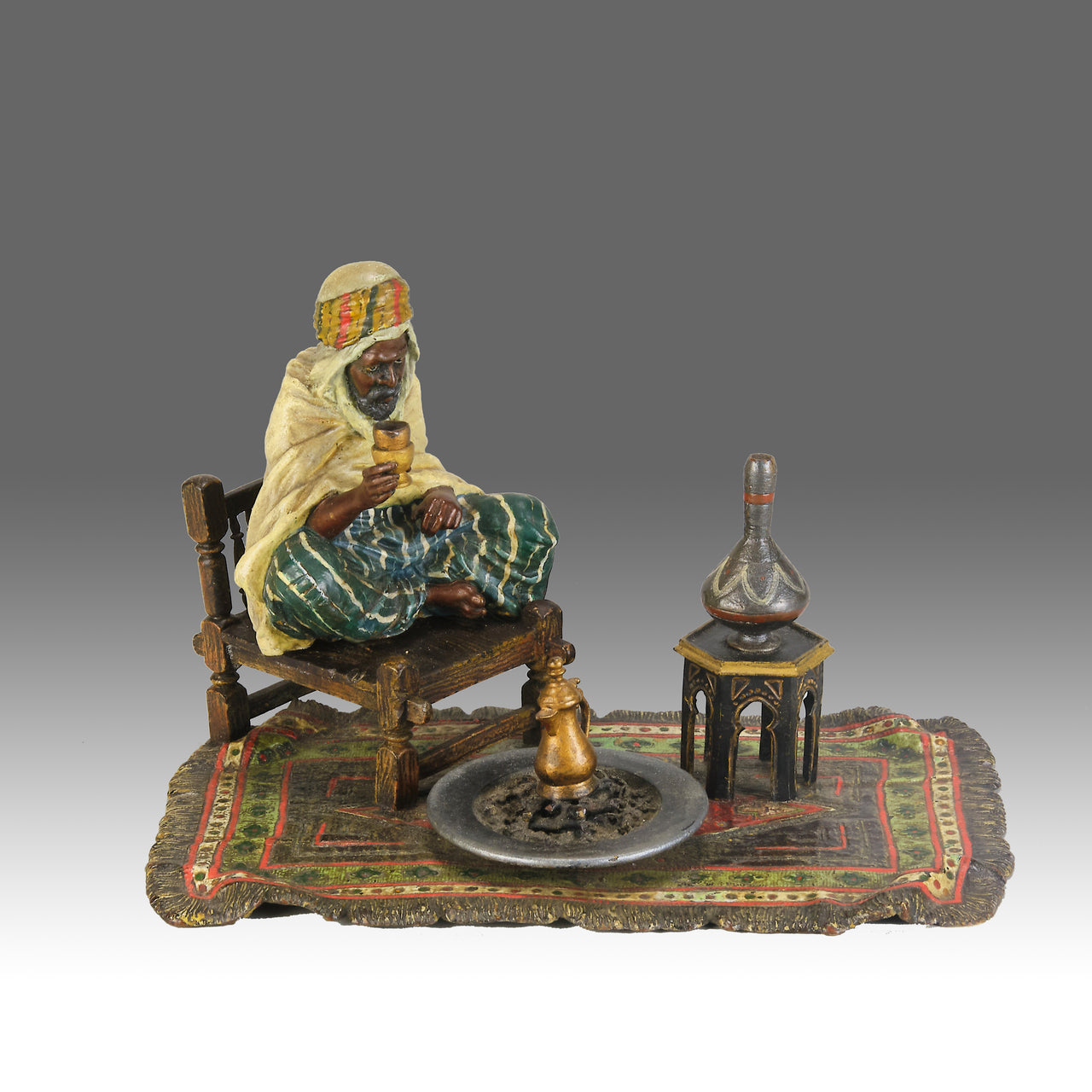 "Seated Arab with Coffee" by Franz Bergman