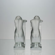 Lalique Bookends - Lalique Glass Reverie Bookends - Hickmet Fine Arts 