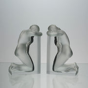 Lalique Bookends - Lalique Glass Reverie Bookends - Hickmet Fine Arts 