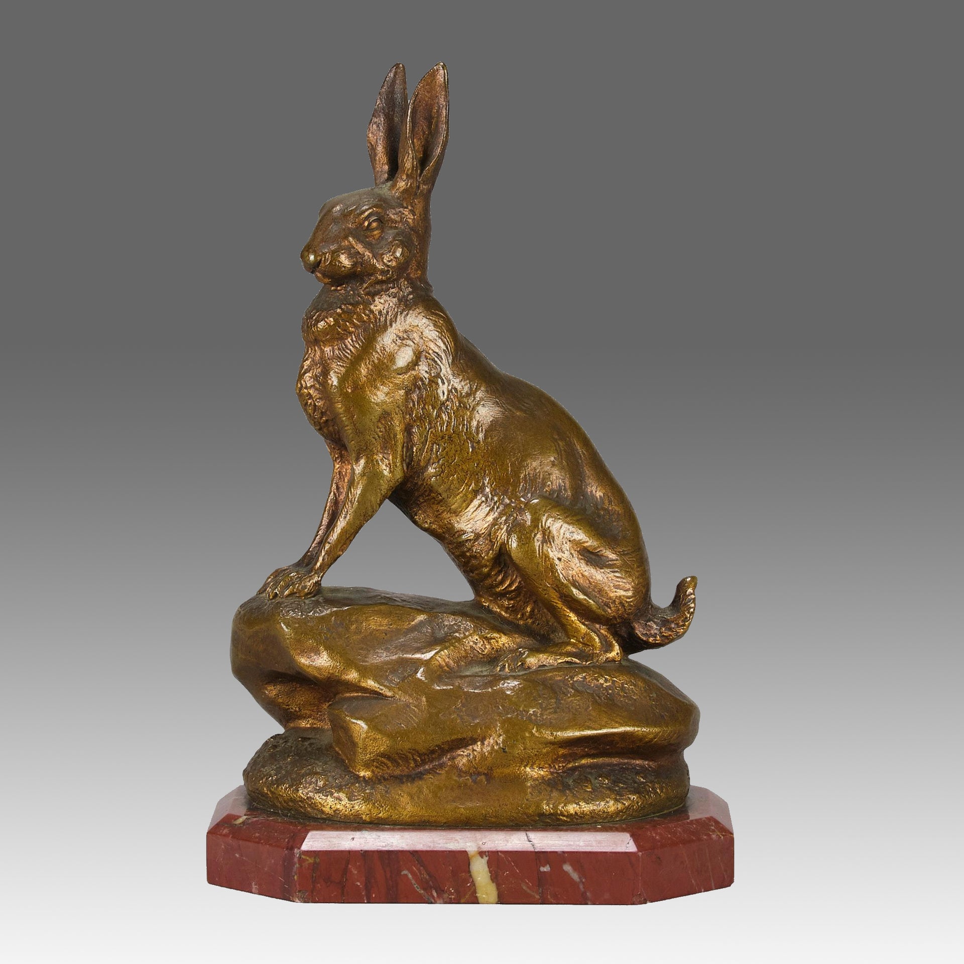 Clovis Masson Bronze Hare - Animaliers Bronze - Hickmet Fine Arts