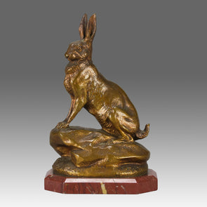 Clovis Masson Bronze Hare - Animaliers Bronze - Hickmet Fine Arts