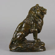 Clovis Masson Lion Assis - Animaliers Bronze - Hickmet Fine Arts